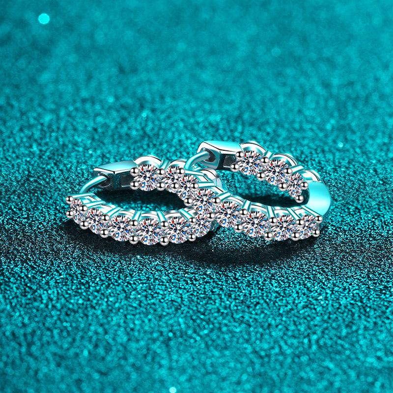 925 Sterling Silver Moissanite Earrings: Gold-Plated Ear Cuffs In European and American Style