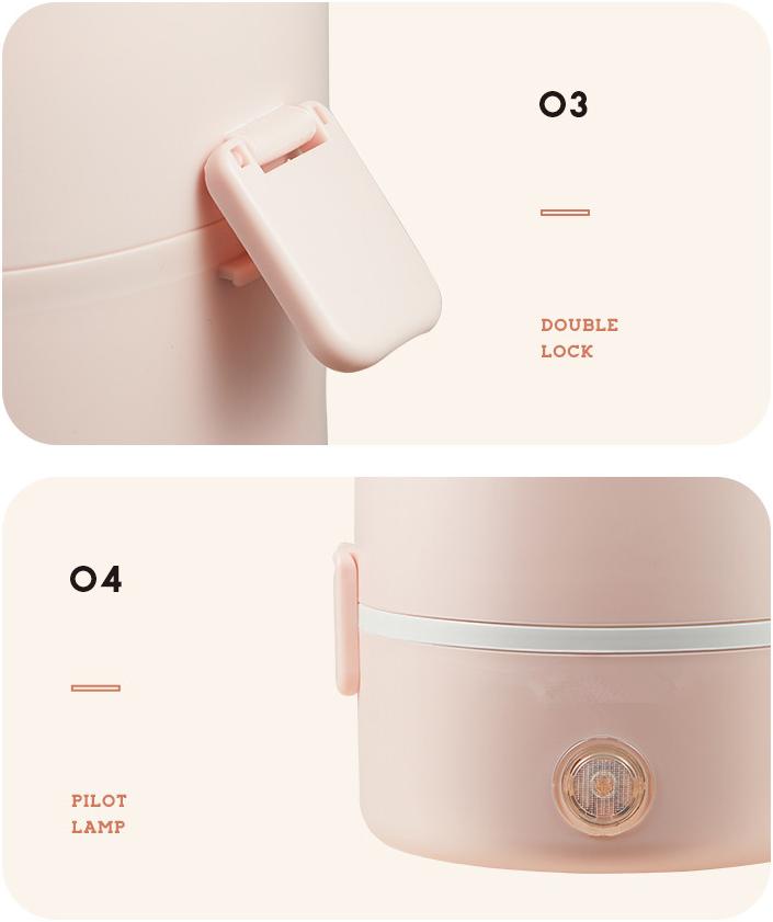 220 В 4 слоя электрическая нагревательная кастрюля мини рисоварка 2.65 л бытовая — фото 5