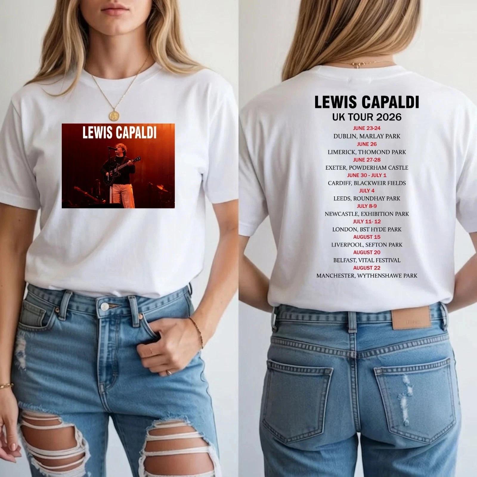 Lewis Capaldi UK Tour 2026 T-Shirt – Concert Party Music Lover Unisex Tee Top 3XL