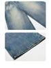 Yongfang Unisex Retro Blue Jeans: Casual Washed, Whiskered, Trendy Straight-Leg, Loose-Fit Pants