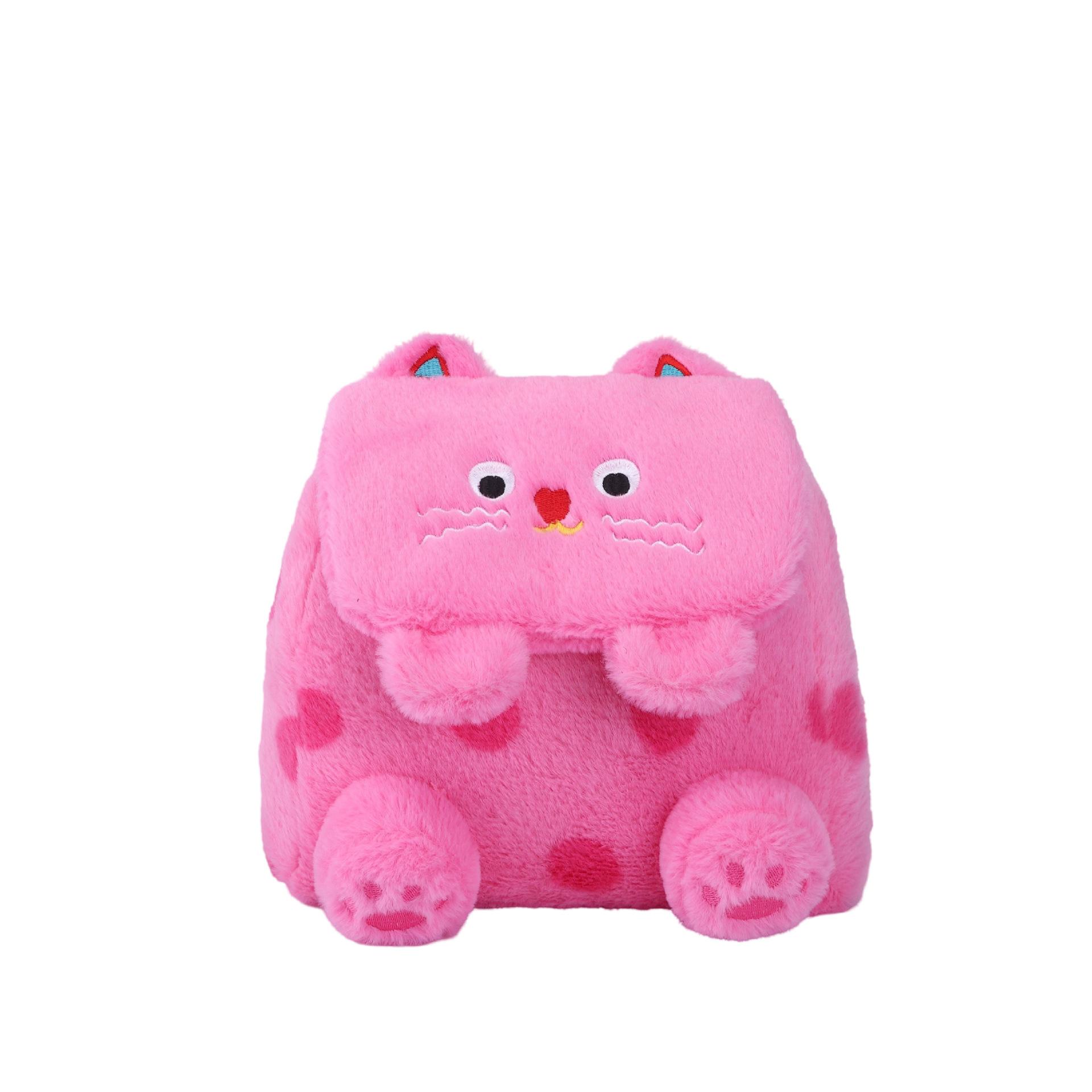 

Девичья сумка-мессенджер в горошек, сумка для JK, осенне-зимний розовый плюшевый рюкзак, рюкзак с мультяшной куклой кошкой one size fits all розовый