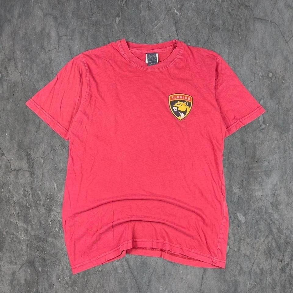 Florida Panthers US Flag Hockey stick Graphic red t-shirt Size L 3XL