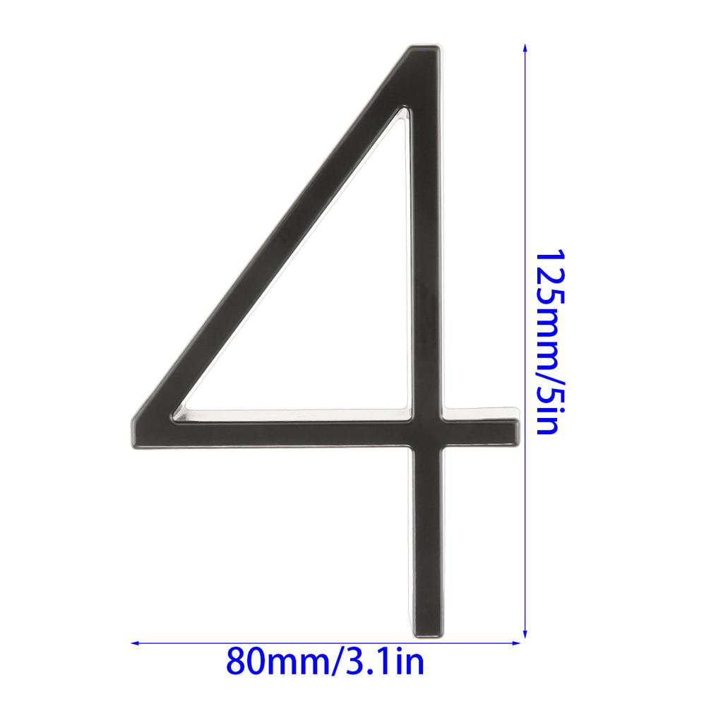 1PC 5 Inch Zinc Alloy Floating House Number Modern Door Plates for Outdoor Mailbox Yard Home Wall Door Garage Gate with Nail Kit