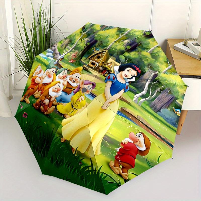 

1pc Snow White and the Seven Dwarfs Fully Automatic Folding Portable Umbrella, 8 Steel Frames, Three-Fold Design, Suitable for All Seasons,