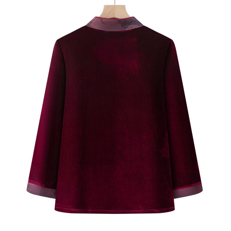 Elegant Embroidered Stand Collar Jacket for Middle-Aged Women