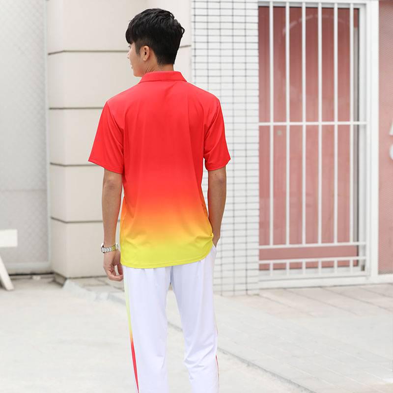 Quick-Dry Couple's Sports Set: Lapel Short Sleeve & Long Pants for Gym, Hiking, Student Events