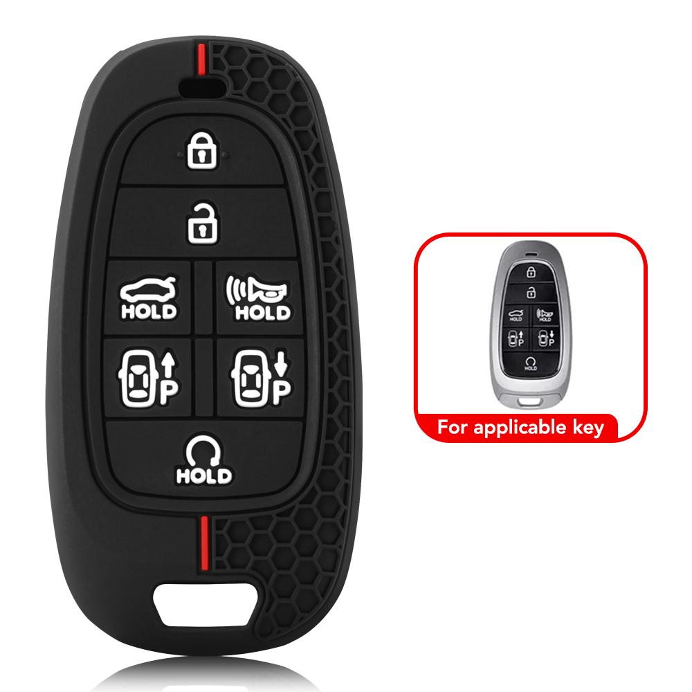 

Чехол для автомобильного ключа с кнопками 4, 5, 7, 8 для Hyundai Santa Fe Tucson 2022 NEXO NX4 Ioniq 5 Atos Prime Solaris 2021 Аксессуары серый