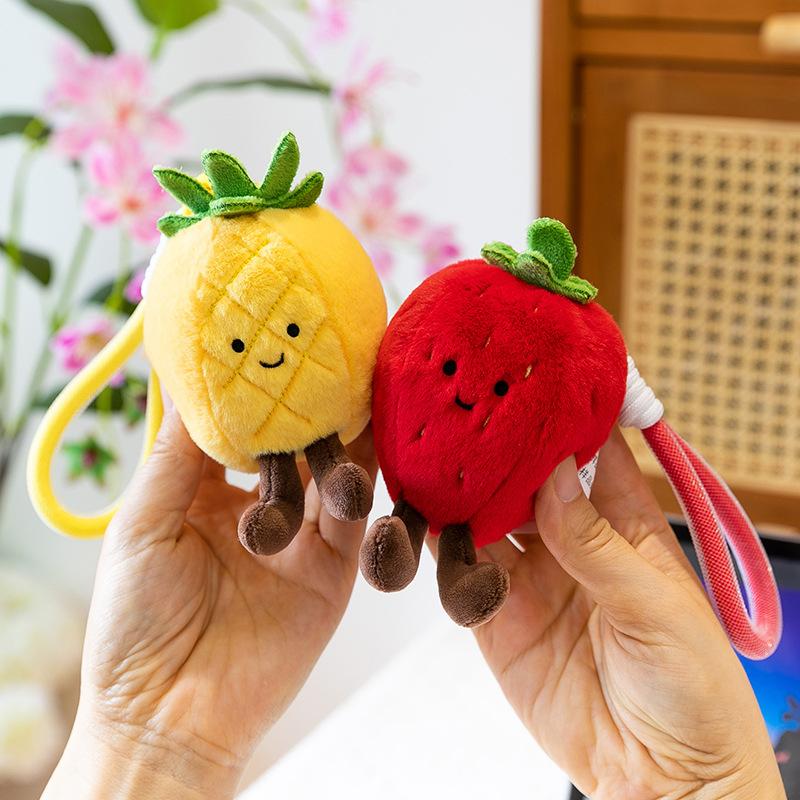 Simulation Fruit Pendant Plush Toy Lychee Mangosteen Fortune Doll Wedding Ceremony Throwing Doll Catching Machine Doll