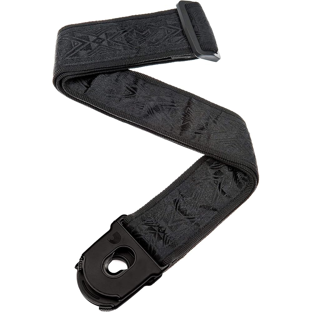 D Addario Planet Lock Strap 50PLB01 Black Satin Guitar Strap [Domestic Genuine Product]
