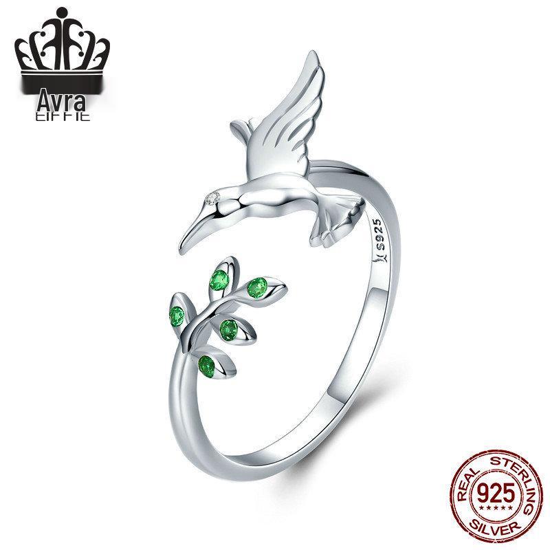 Avle Korean-Style Hummingbird 925 Sterling Silver Ring for Women (SCR323)