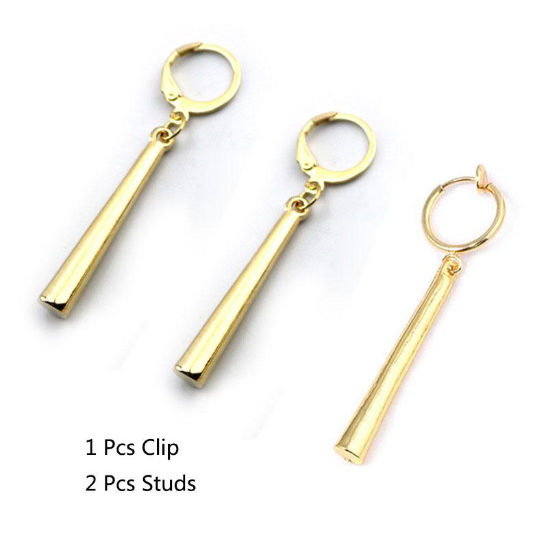 3Pcs/Set Cosplay Anime Roronoa Zoro Drop Earrings Unisex Long Pendant Fake Earring Ear Clip for Costume Prop Jewelry Accessories