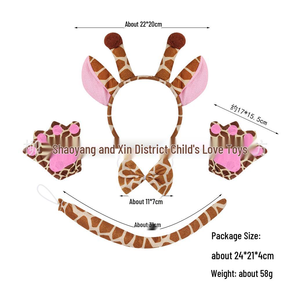 Halloween Animal Headband: Giraffe & Deer Antlers Costume Prop Hair Clip