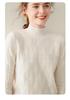 Women's Lazy Style Wheat Ear Cashmere Sweater - Autumn/Winter Solid Color Half-High Neck Knitwear