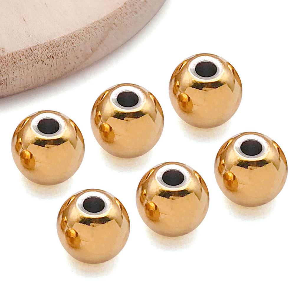 18K Gold Stainless Steel Spacer Beads & Precision Steel Ball for Necklace/Bracelet DIY Jewelry Accessories.