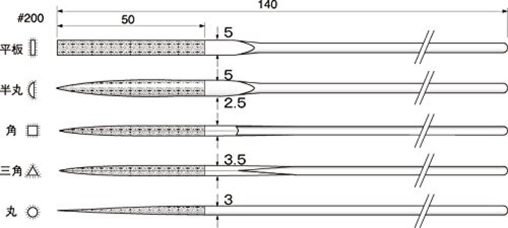 Argo File Japan Precision Diamond File Set of DS Plastic Model DFC3001 5, File, Tool,