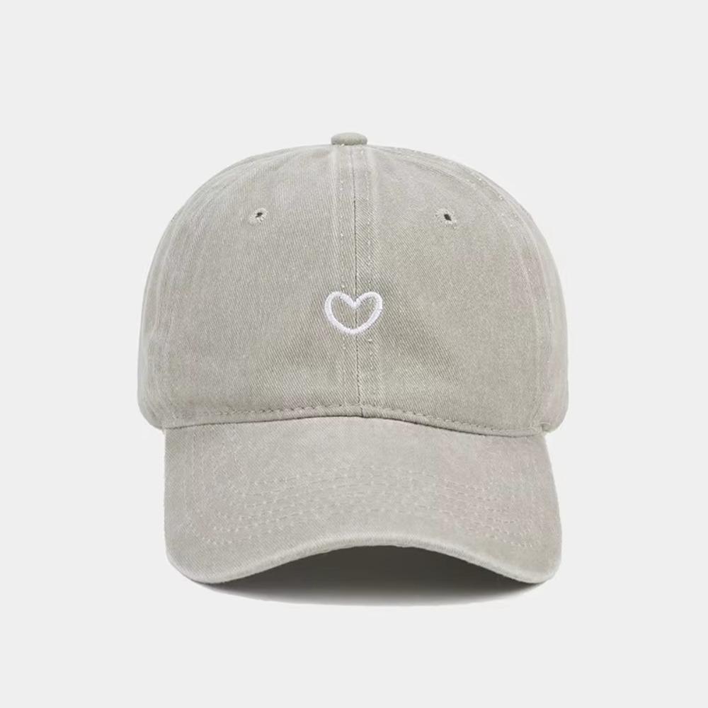 Embroidered Love Baseball Cap Washed Cotton Camping Hat Casual Sunscreen Cap  Women Men