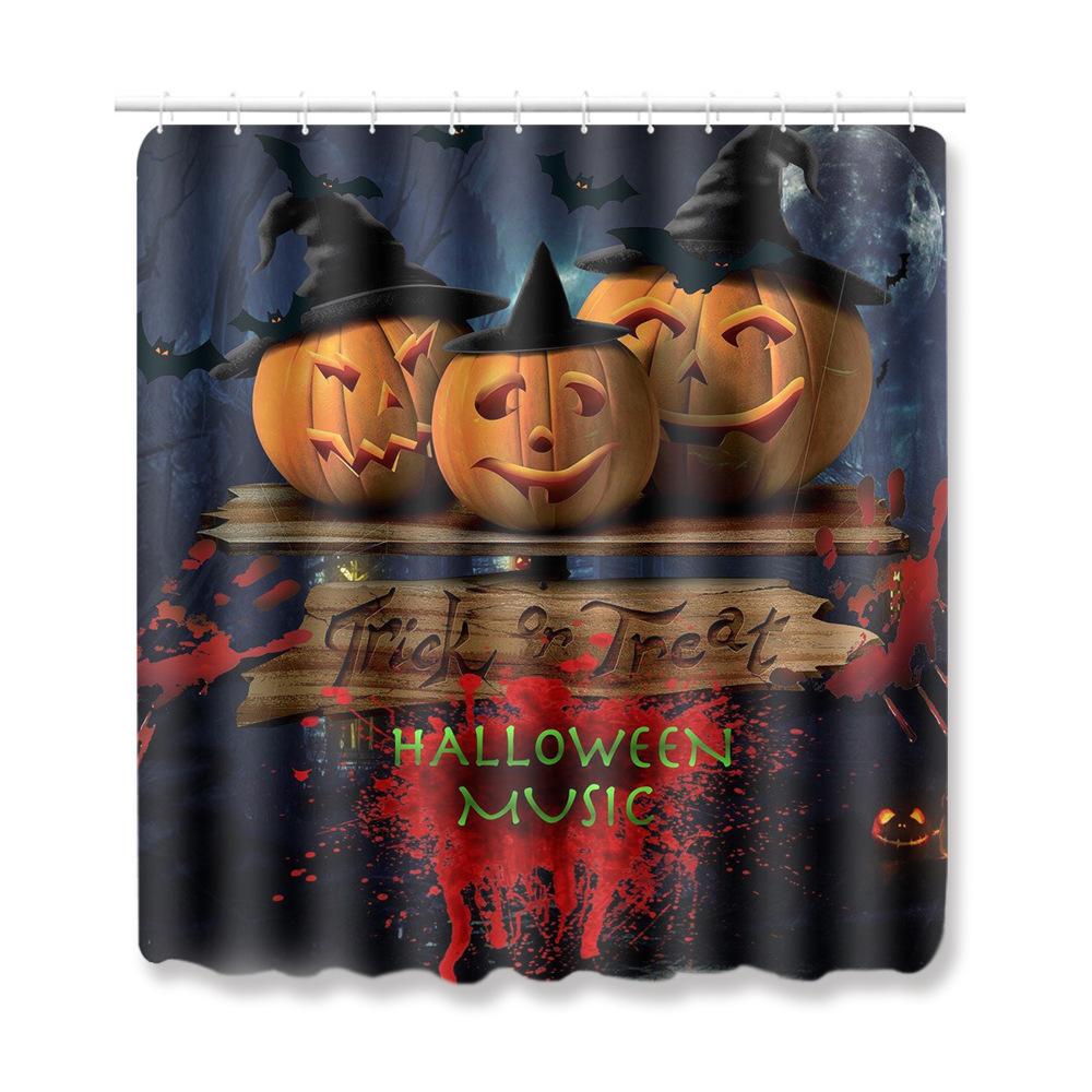 Halloween Bathroom Four-Piece Combination Set Bedroom Non-Slip Carpet Floor Mat Door Mat