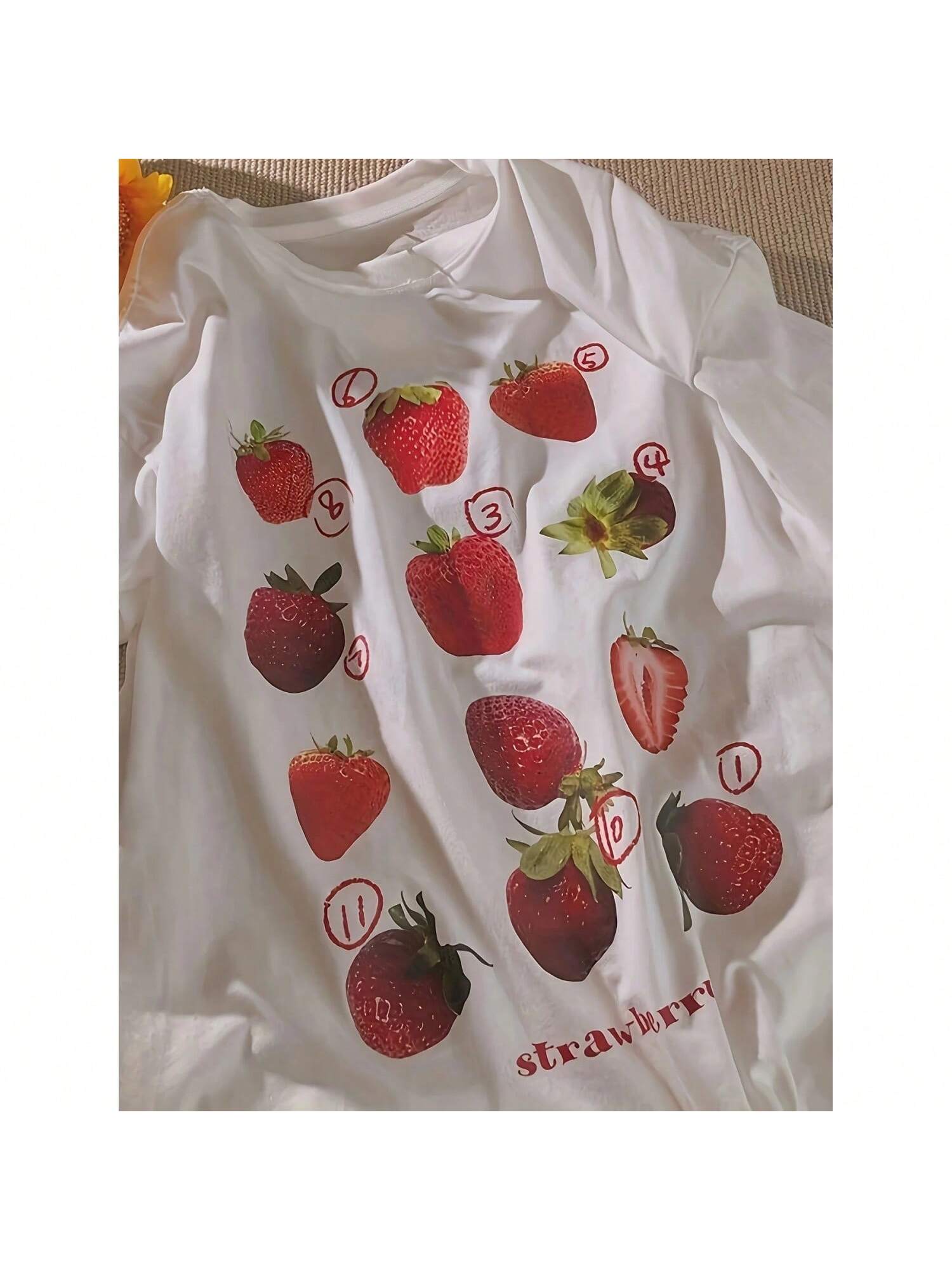 1Pcs Wounisex Sunflower Butterfly Print T Shirt Graphic Casual Short Sleeved  Tee Round-Neck Girl Cute Fashion T-Shirt S разноцветный