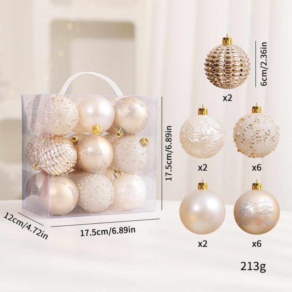 Plastic Painted Ball Christmas Tree Ornament New Year DIY Crafts Christmas Decorations Hanging Ornament Gifts Boxes