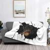 Rottweiler Face Soft Flannel Fleece Warm Pet Butcher Dog Rott Rottie Dog Throw Blanket for Home Bedding Couch Bedspreads