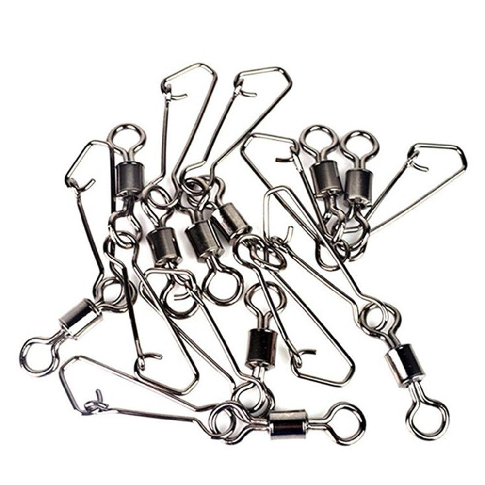 Tools Metal with Hooked Snap Rolling Swivel Interlock Tackle Swivels Connector Fishing Bearing