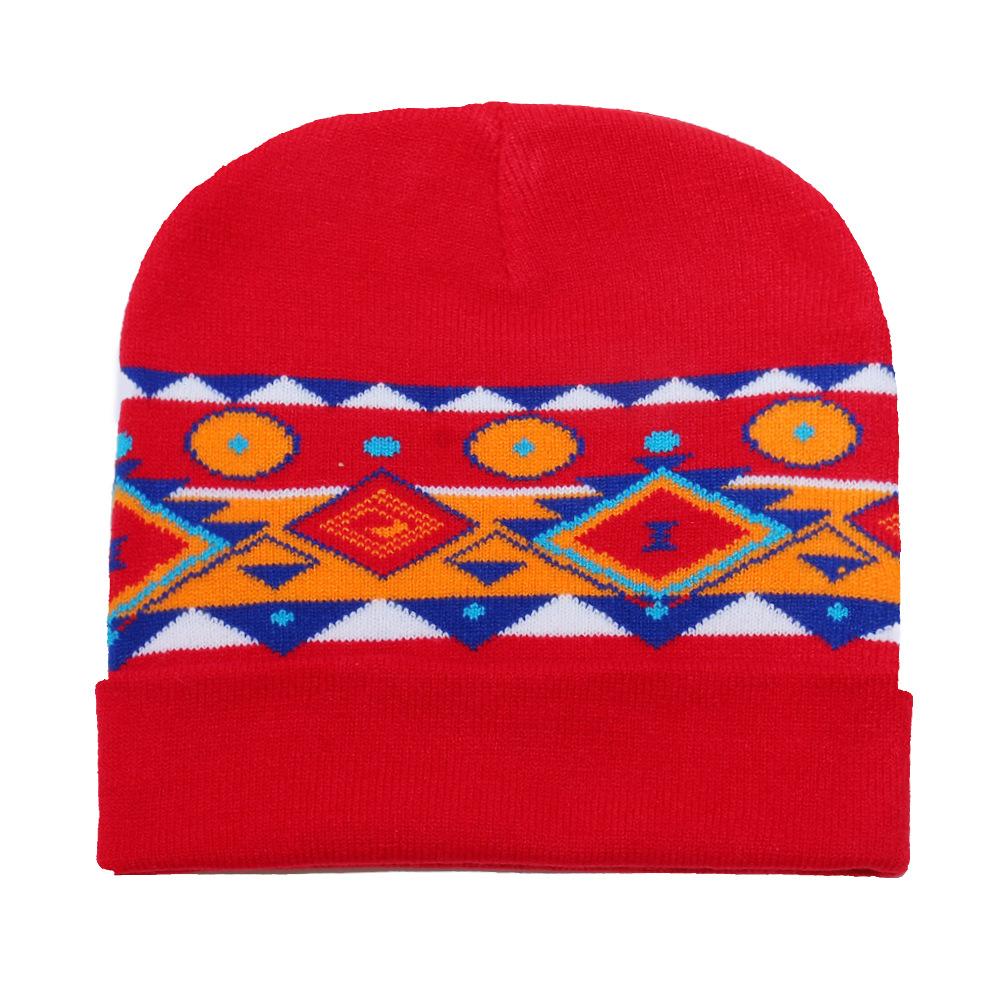 

Autumn and winter new wool hat women s casual versatile cute colored love jacquard knitted hat couple M（56-58cm）