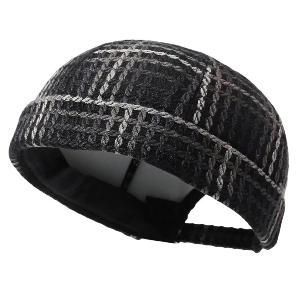 Modische Hip Hop Beanie Street Hat Verstellbare Faser Skullcap Atmungsaktiv Einfarbige Melonen Beanie Mütze Für Männer Frauen gray