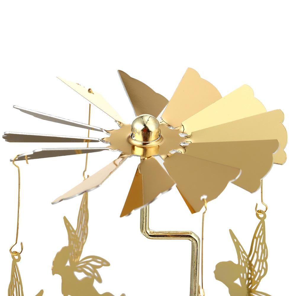 Gold Wedding Party Tealight Rotating Spinning Candle Holder Candlestick