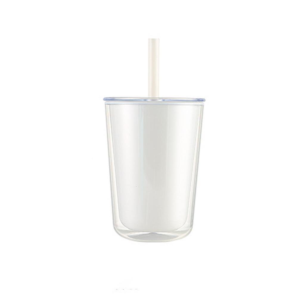 Large Capacity Plastic Water Bottle Sealed Milk Tea Cup Durable Double-layer Straw Cup  Summer