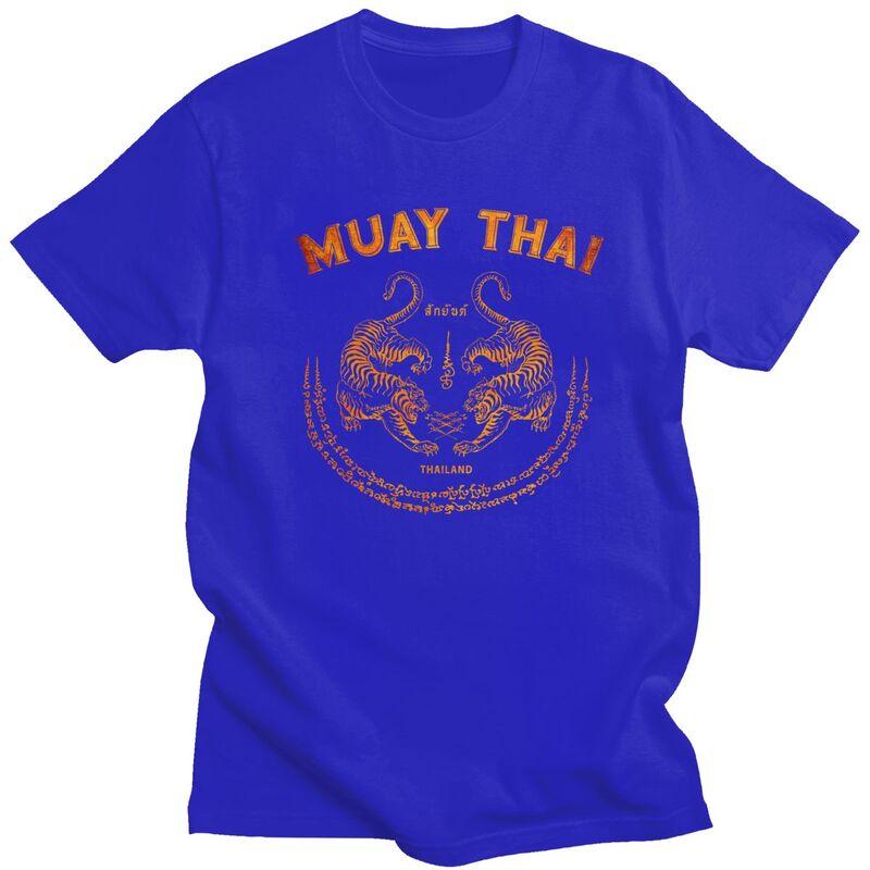 Individuelles Cooles Muay Thai Tiger T-Shirt Herren Kurzarm 100% Baumwolle T-Shirt Freizeit Sak Yant Tattoo Kickboxen Thailand T-Shirts