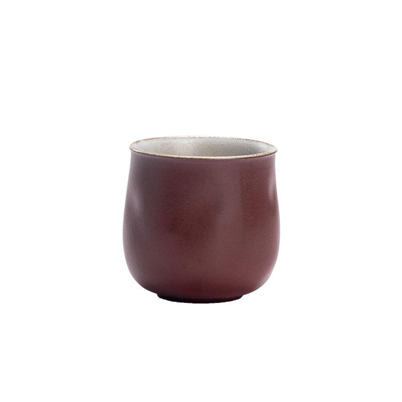 Taza de té pequeña de cerámica gruesa estilo japonés juego de té Kung Fu taza de té de barro antiguo estilo wabi-sabi taza de té individual para el hogar