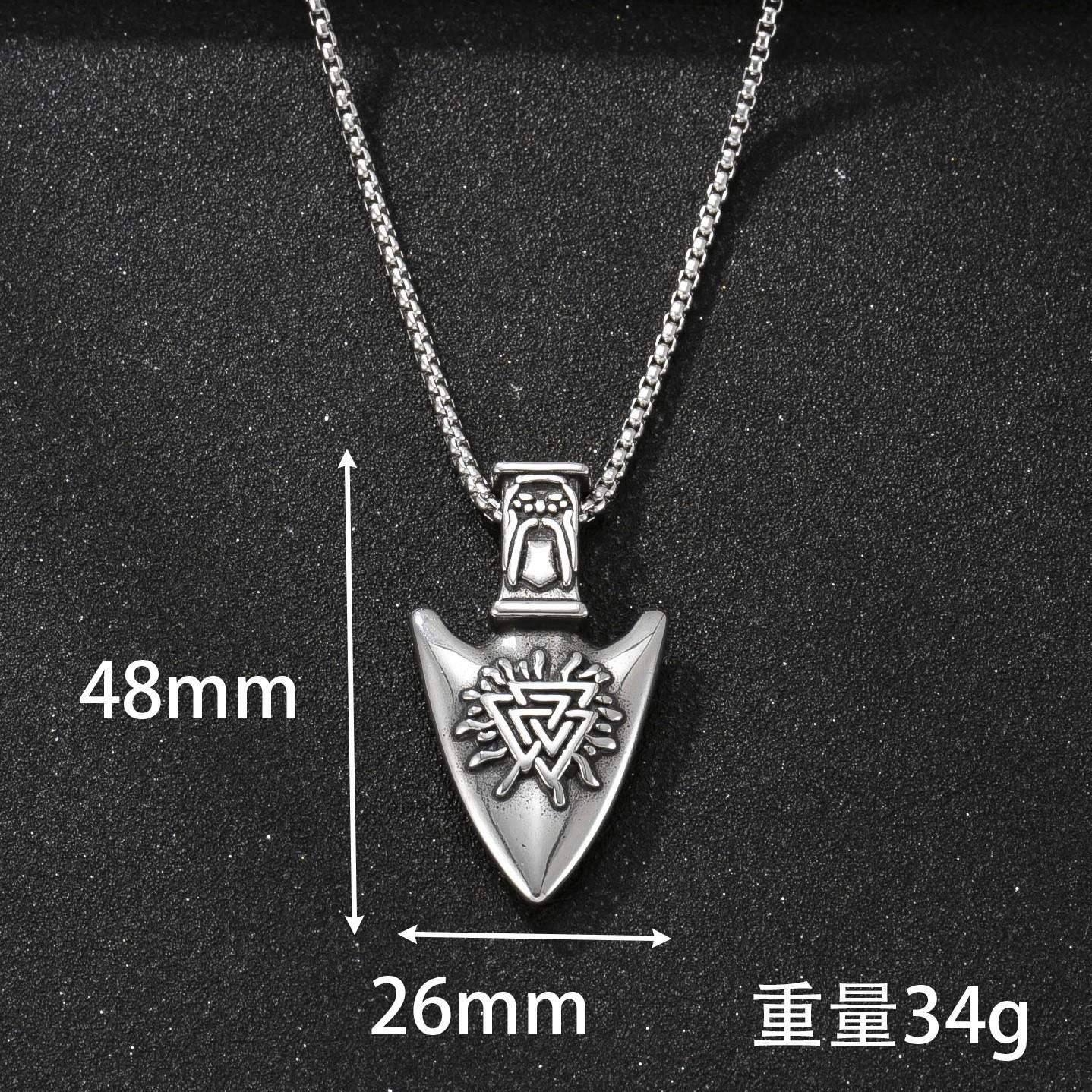 

Stainless Steel Necklace Casting Hammer Axe Pendant Men s Retro Hip-Hop Titanium Steel Jewelry Factory Direct Sales Spearhead