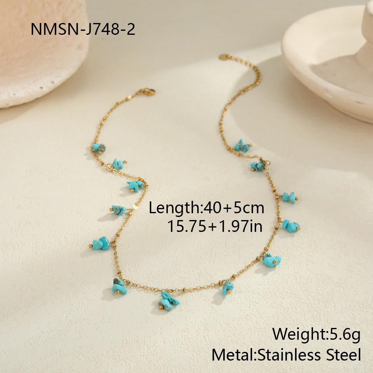 GEMCHIC Women s Boho Multi-Layer Natural Stone Necklace, 18K Gold Plated Stainless Steel Turquoise & Amethyst Choker Chain Jewelry