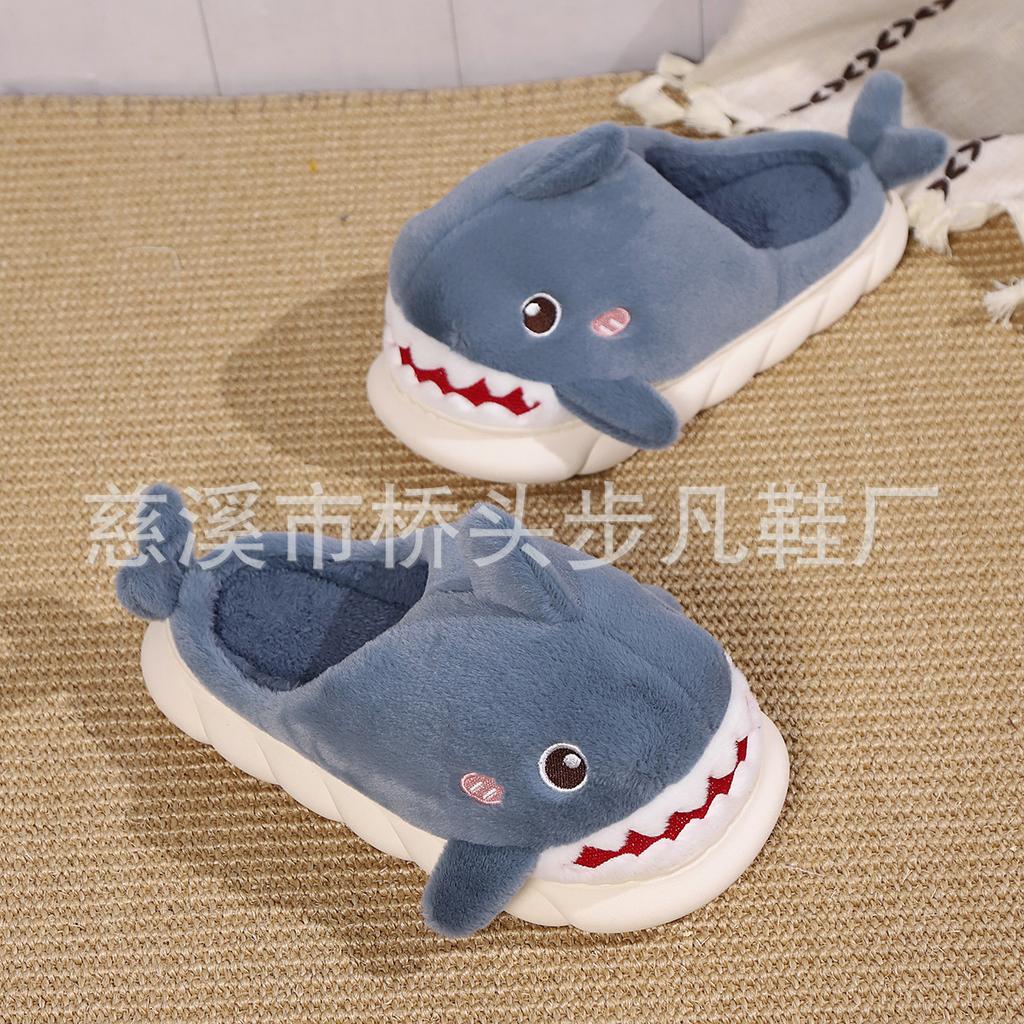 New shark home slippers warm spring and autumn slippers couple men and women summer