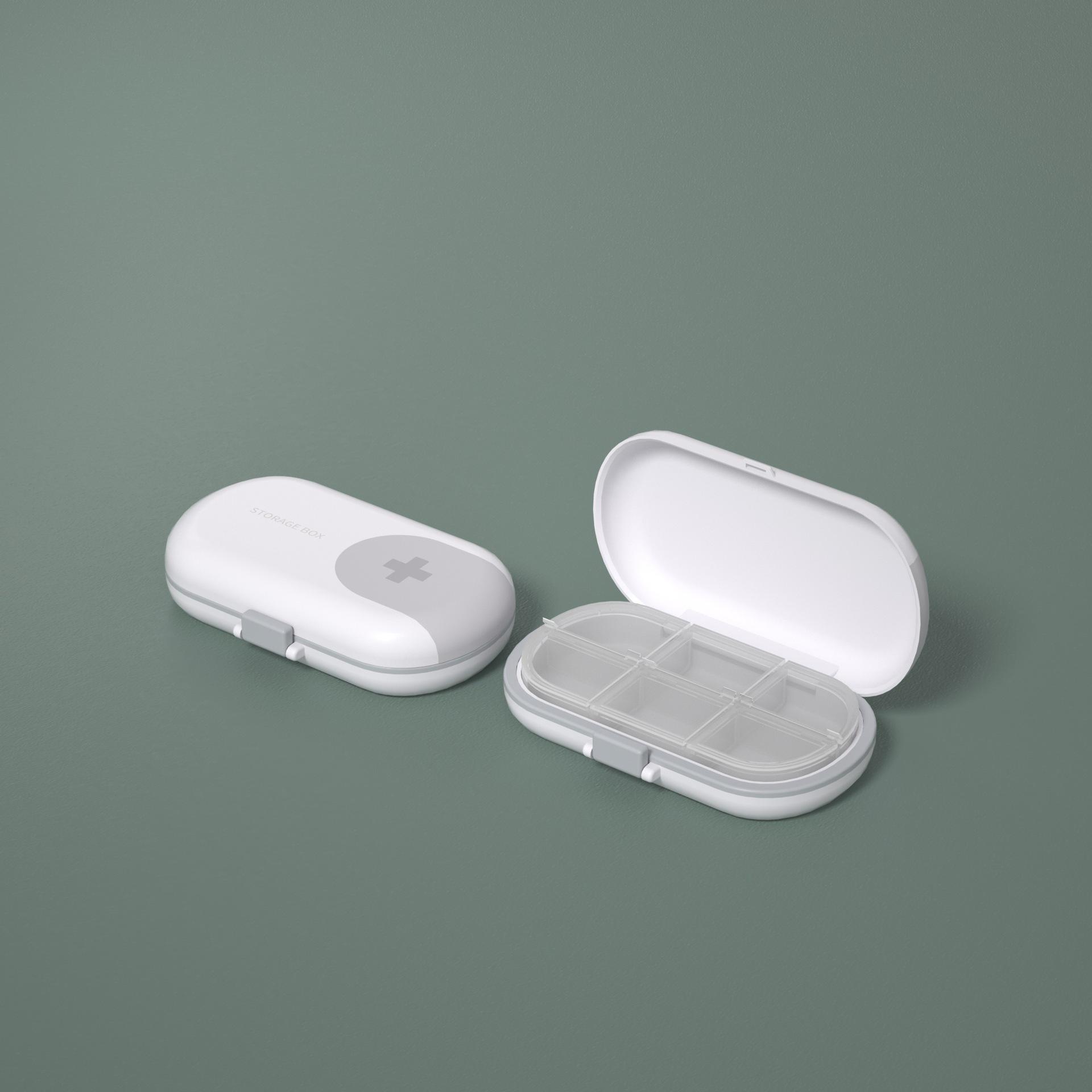 

Case With Pill Cutter Drug Tablet Portable Storage Box Small Mini Case 4/6 Grids For Travel Dustproof Divider Organizer Crusher