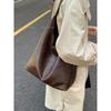Large capacity retro underarm bag women's new autumn and winter shoulder bag Maillard brown commuter tote bag