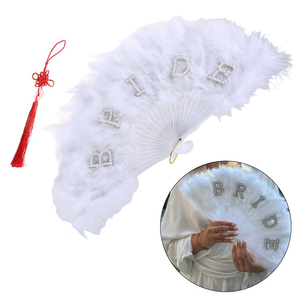 Lightweight and Delicate Handmade Feather Fan Soft Fan for Dance Performances Fan Pendant for Women's Wedding and Party