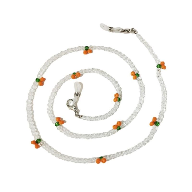 Retro Cherry Eyeglasses Chain Sophisticated Sunglasses Lanyard Accessory With Pearls And Cherry Embellishments