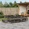 VidaXL 15-piece Garden Dining Set Grey Cushions Braided Resin 3278119
