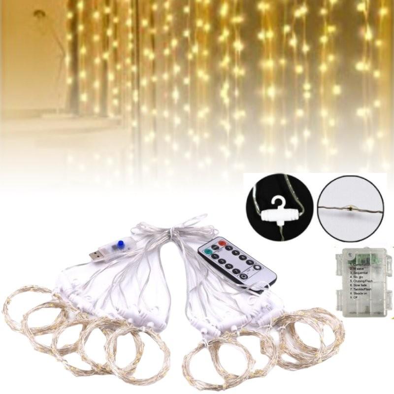 Remote Control Usb Led Warm White String Lights Living Room Wall Decoration Lamp