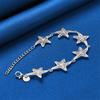 925 Sterling Silver 8-inch Exquisite Hollowed Out Starfish Bracelet for Women's Fashion Accessories, Wedding Party Jewelry