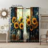 Set Of 2 Versatile Polyester Transparent Curtains Home Decoration Sunflower Theme Use Bedrooms Living Rooms Curtain Ideal For Room