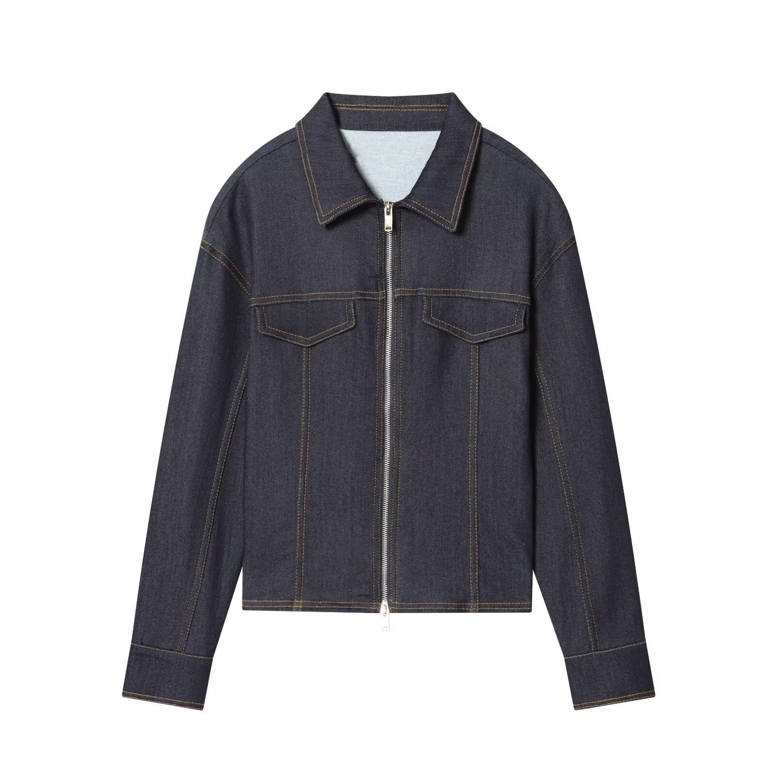 

Женская джинсовая куртка TAOP&ZA приталенного кроя - Мода Весна 2026 Европа и Америка 8881058 M темно-серого