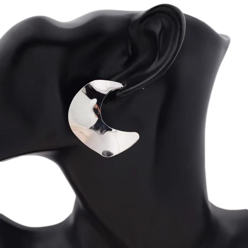 New Wide C-shaped Women's Dangle Earrings Gold Color Metal Geometric Statement Female Punk Fashion Ear Decoration new in