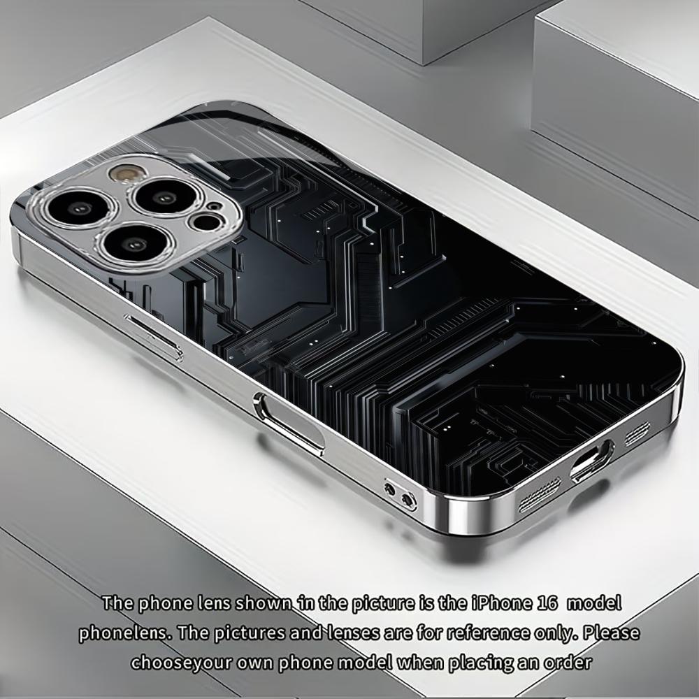 Mechanical feeling fashion phone cases carcasa Smartphone Glass Phone Case for iPhone 17 16 15 14 13 12 11pm Pro Plus fundas