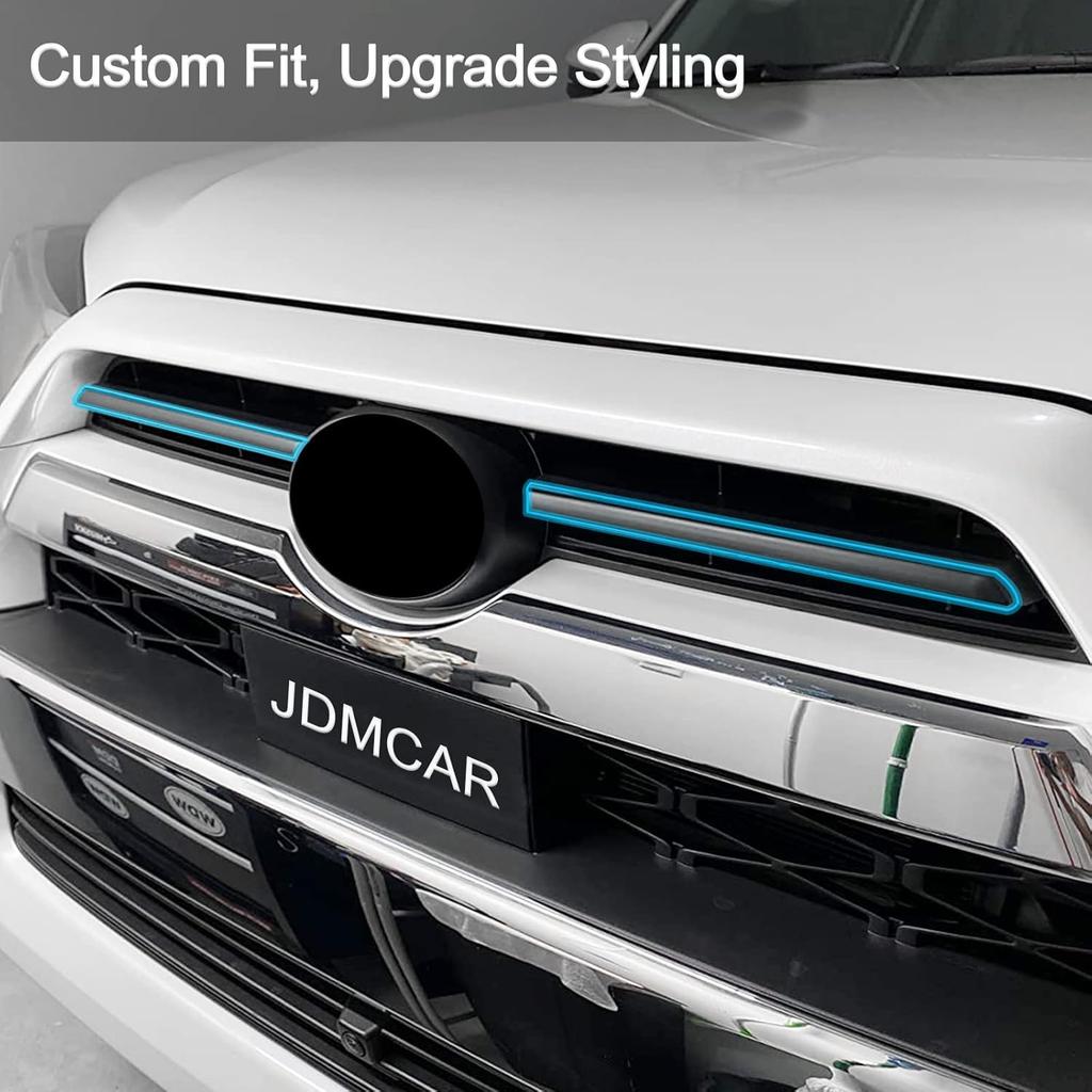 JDMCAR Front Center Grille Ert Cover Trim Compatible with 2024 Toyota 4Runner Accessories ABS Middle Grille Ert Cover Strips (Matte Black)