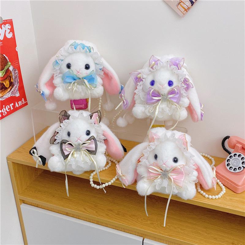 Hairy Doll Bag Bow Big Ears Bunny Doll Bag