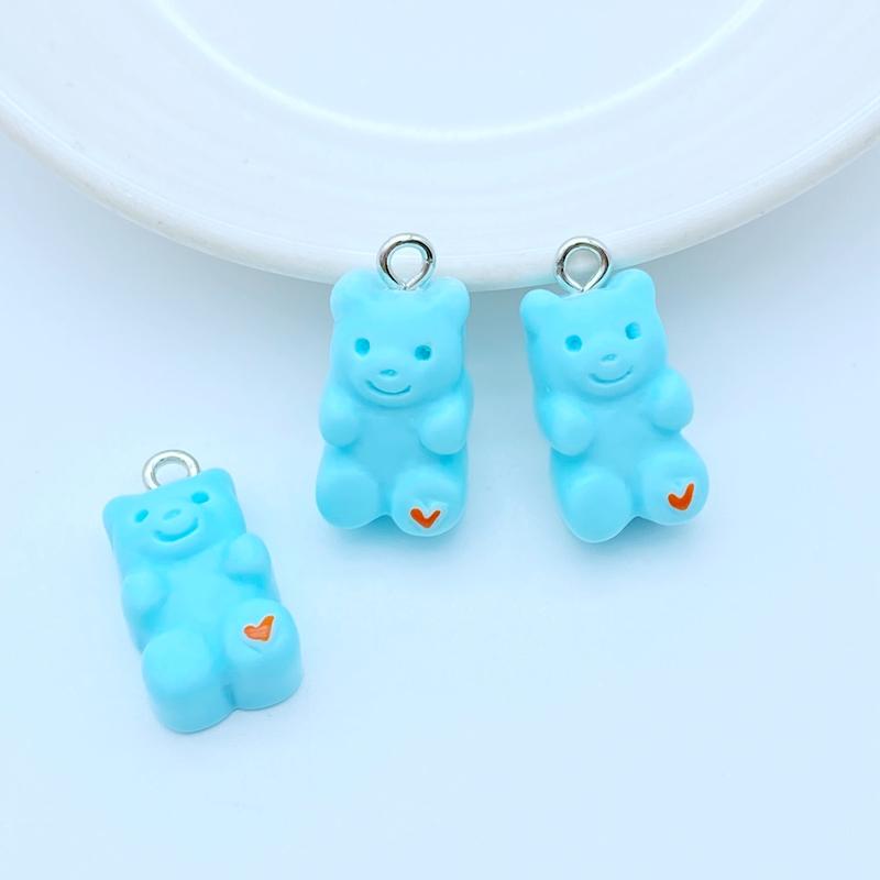 20Pcs New Cute Resin Cartoon Little Bear Series Flat Back Manicure Parts Embellishments For Hair Bows Accessories