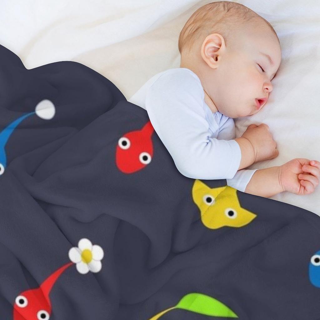 Pikmin characters Throw Blanket manga Blankets Sofas Of Decoration Hair funny gift Blankets