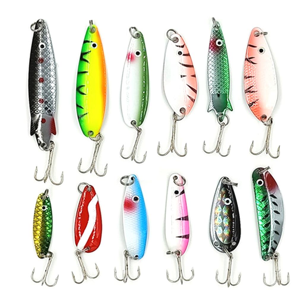 30 Pezzi Cucchiaini da Pesca per Trota Amo Triplo Esca per Trota Metal duro Esca Rotante Esca Dura Minnow Esca Durevole